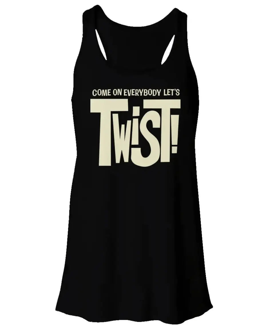 "Come On Everybody Let's Twist!" Women's Flowy Racerback Tank