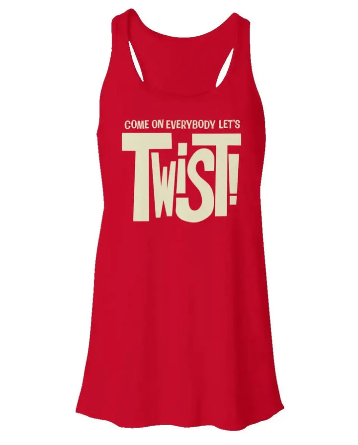 "Come On Everybody Let's Twist!" Women's Flowy Racerback Tank