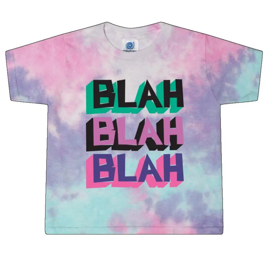 Blah Blah Blah Tie-Dye Cotton Candy Cropped T-Shirt