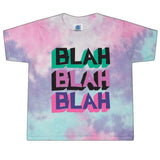 Blah Blah Blah Tie-Dye Cotton Candy Cropped T-Shirt