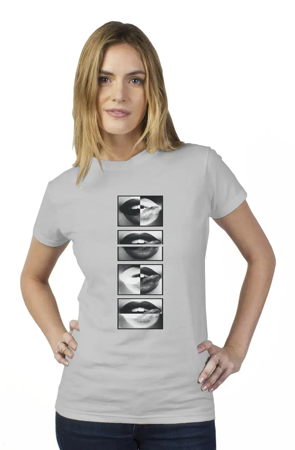 Black & White Lips  -   Womens T- Shirt