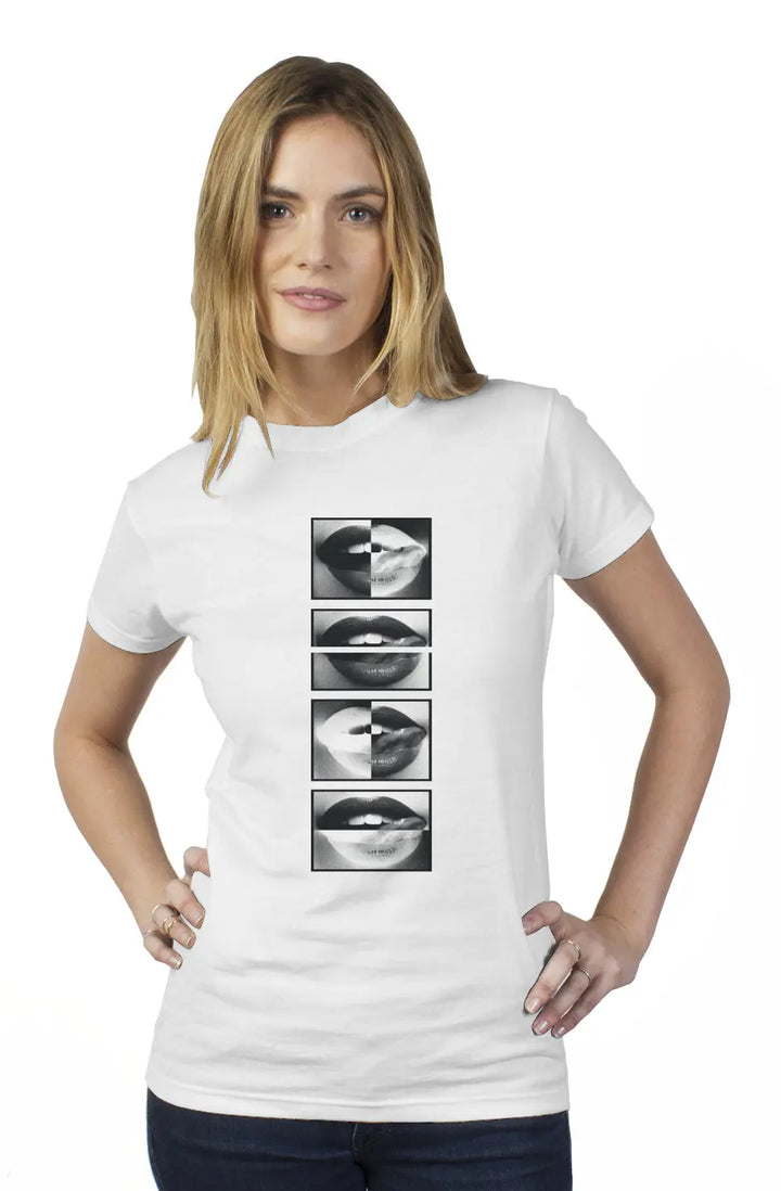 Black & White Lips  -   Womens T- Shirt
