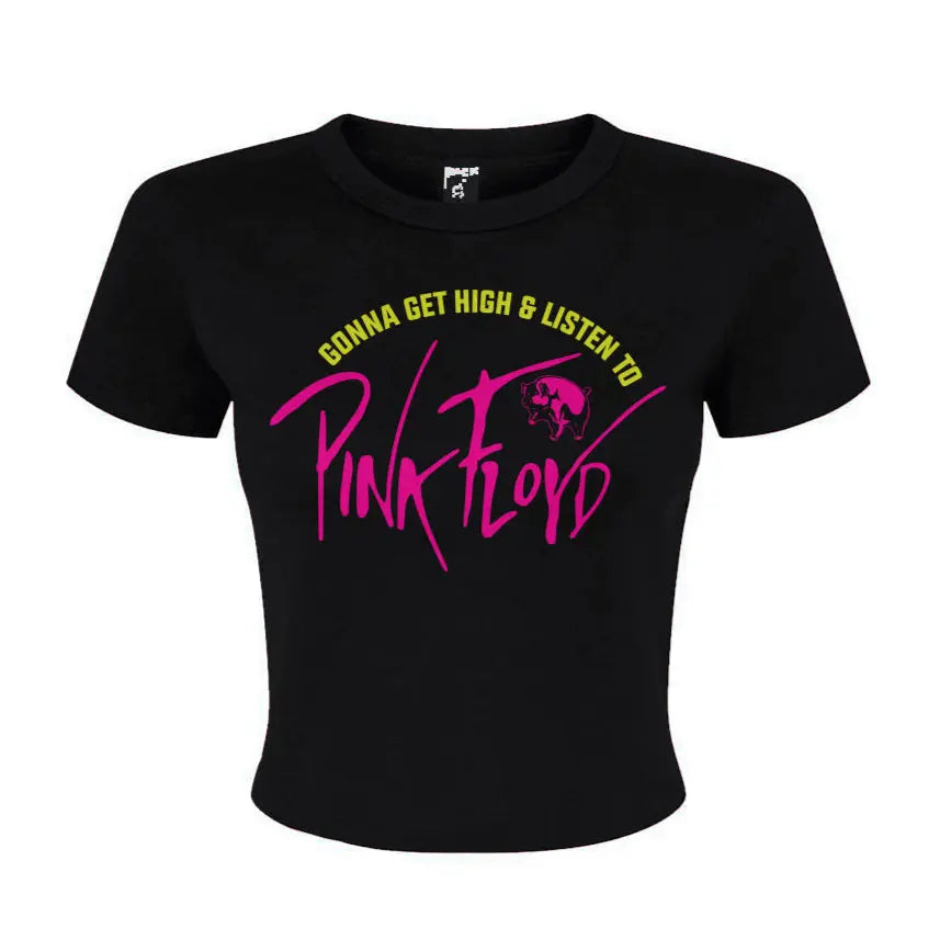"Gonna Get High... Pink Floyd" Women's Micro Rib Baby Tee