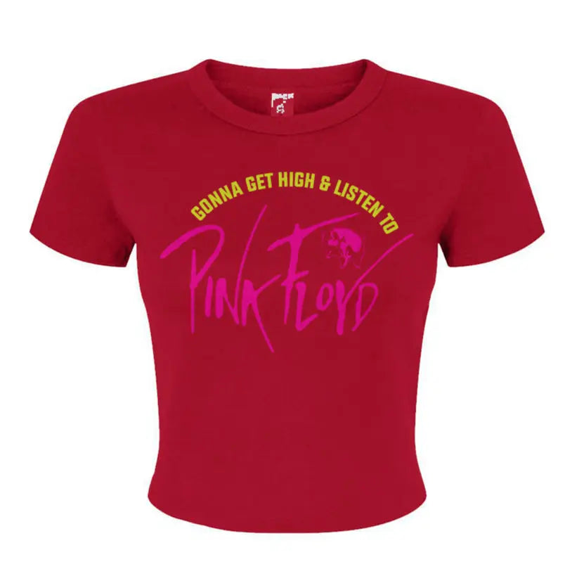 "Gonna Get High... Pink Floyd" Women's Micro Rib Baby Tee