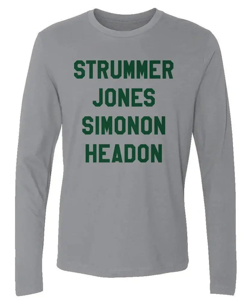"Strummer Jones Simonon Headon" Men's Cotton Long-Sleeve Crew