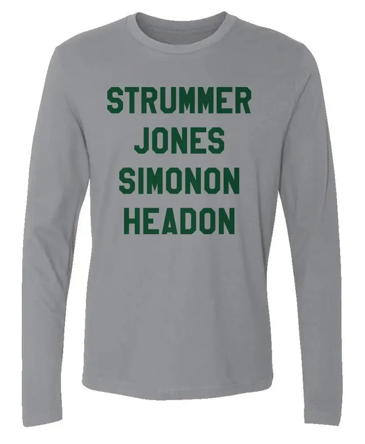 "Strummer Jones Simonon Headon" Men's Cotton Long-Sleeve Crew