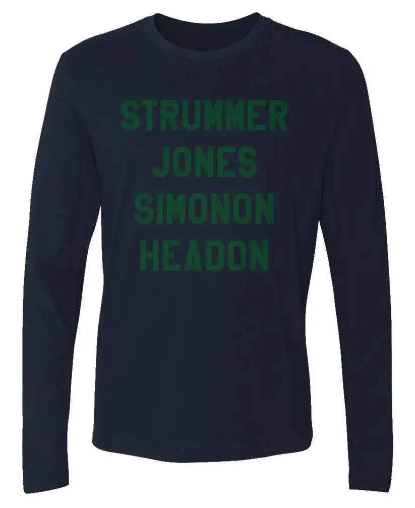 "Strummer Jones Simonon Headon" Men's Cotton Long-Sleeve Crew
