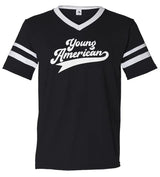 "Young American" Women's V-Neck Striped Sleeves Jersey