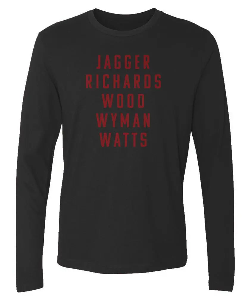 "Jagger Richards Wood Wyman Watts" Men's Cotton Long-Sleeve Crew