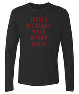 "Jagger Richards Wood Wyman Watts" Men's Cotton Long-Sleeve Crew
