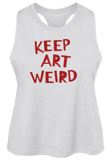 "Keep Art Weird" Women's Racerback Cropped Tank