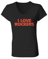 "I Love Rockers" Ladies V Neck T Shirt