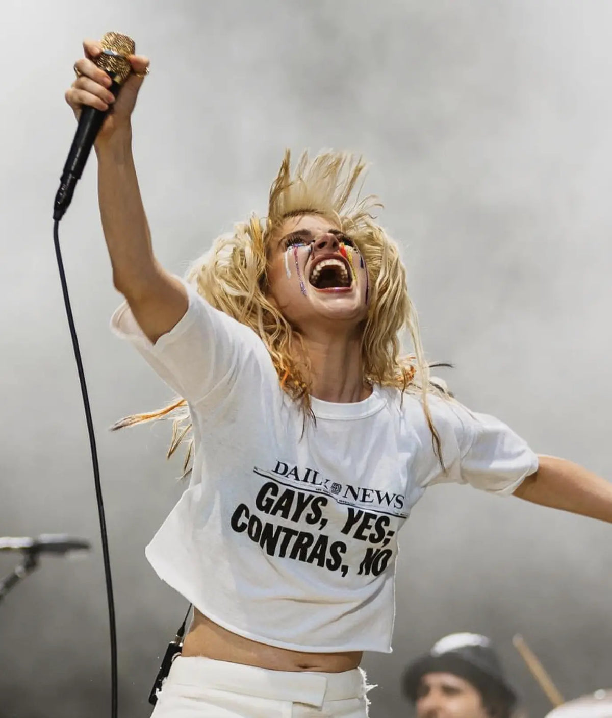 Gays YES, Contras NO -  Women’s Flowy Cropped Tee (Worn by Hayley Williams) - Amp’d Apparel