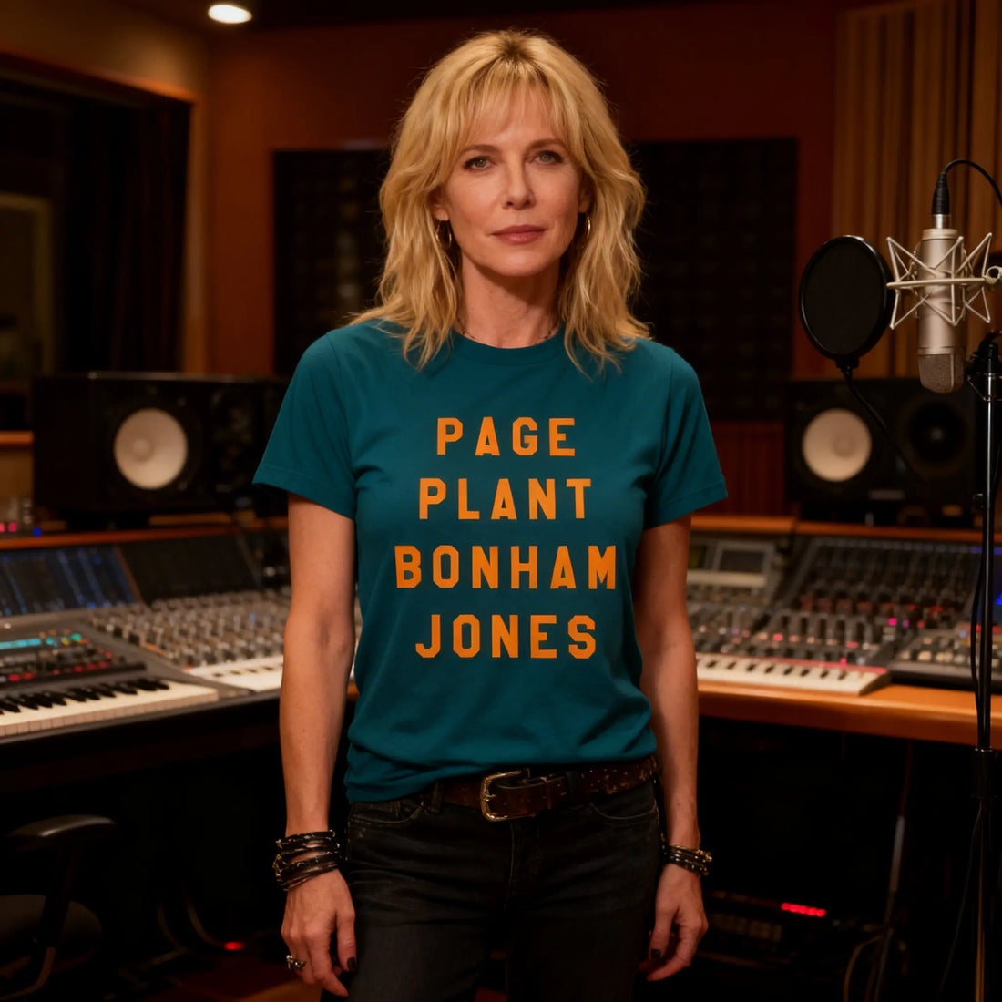 "Page Plant Bonham Jones" woman